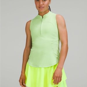 Front zip mock next tank top (tennis)
